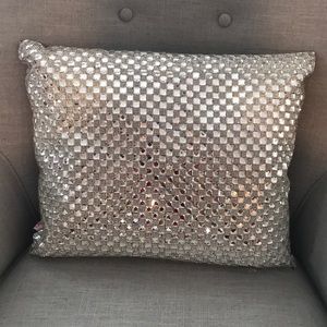 (3) Lavish accent pillows w/ grey velvet back